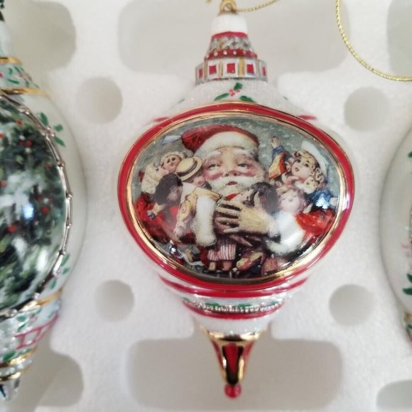 2000 Bradford Exchange Santa Millennial Porcelain Santa Ornament Collection #1 - Picture 4 of 13